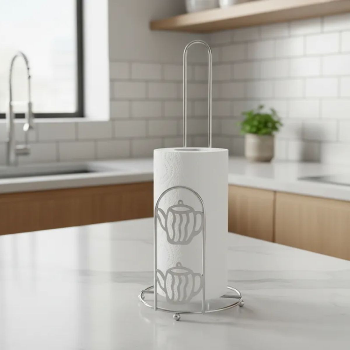 GENERICO - Porta Nova de Cocina Metálico Vertical Diseño Tetera 28cm