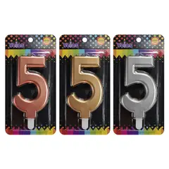 GENERICO - VELA NUMERAL GIGANTE METALLIC N5 X1 UNI