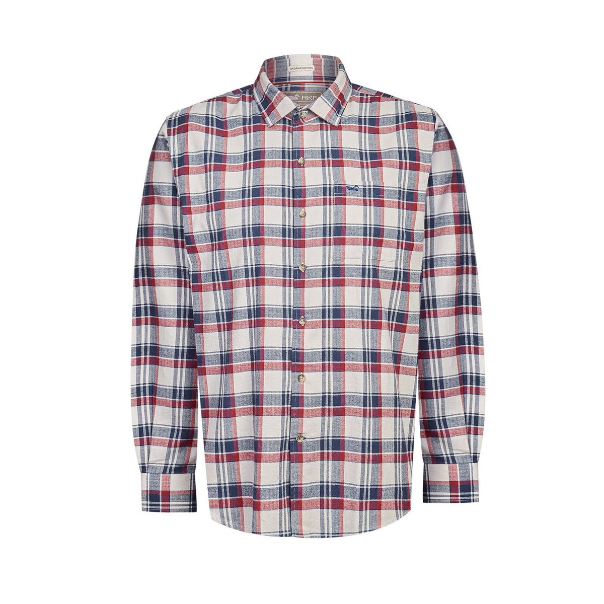 ROCKFORD - Camisa Algodón Orgánico Azul Hombre Flannel ROCKFORD
