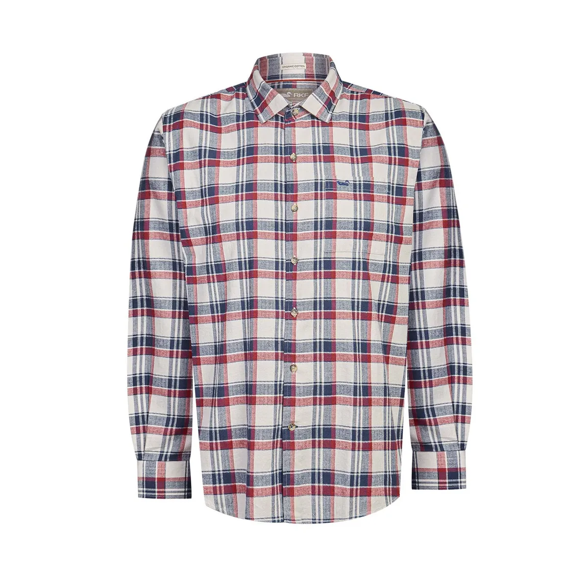 ROCKFORD - Camisa Algodón Orgánico Azul Hombre Flannel ROCKFORD