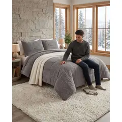 GENERICO - Cubrecama 2 plazas Trenzado Ultra Suave Invierno + Fundas