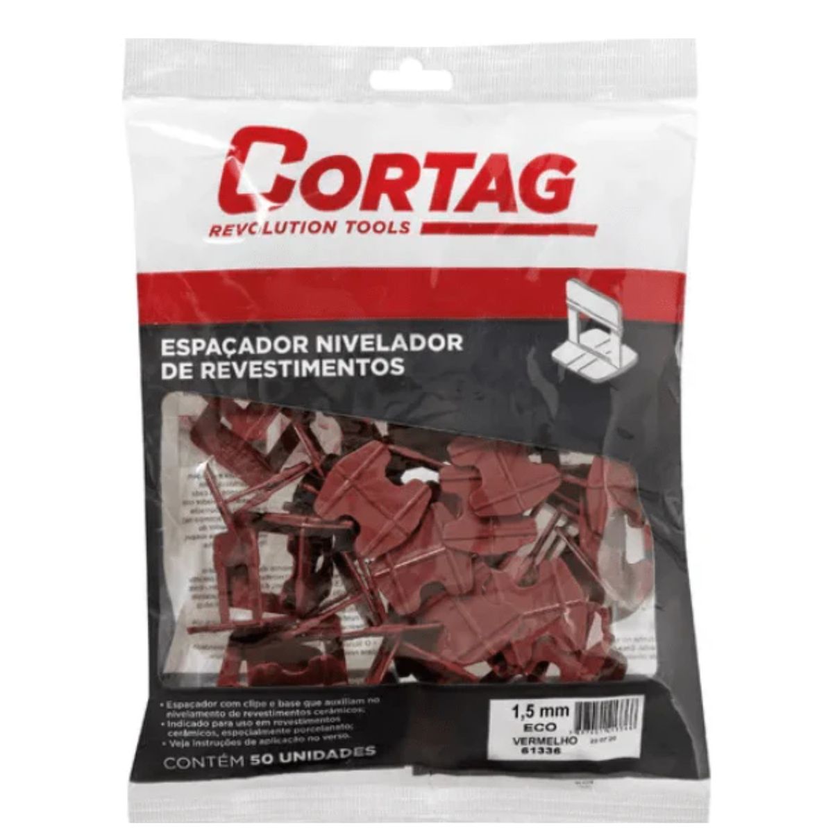 CORTAG - ESPACIADOR PARA NIVELACION ECO 1,5MM ROJO