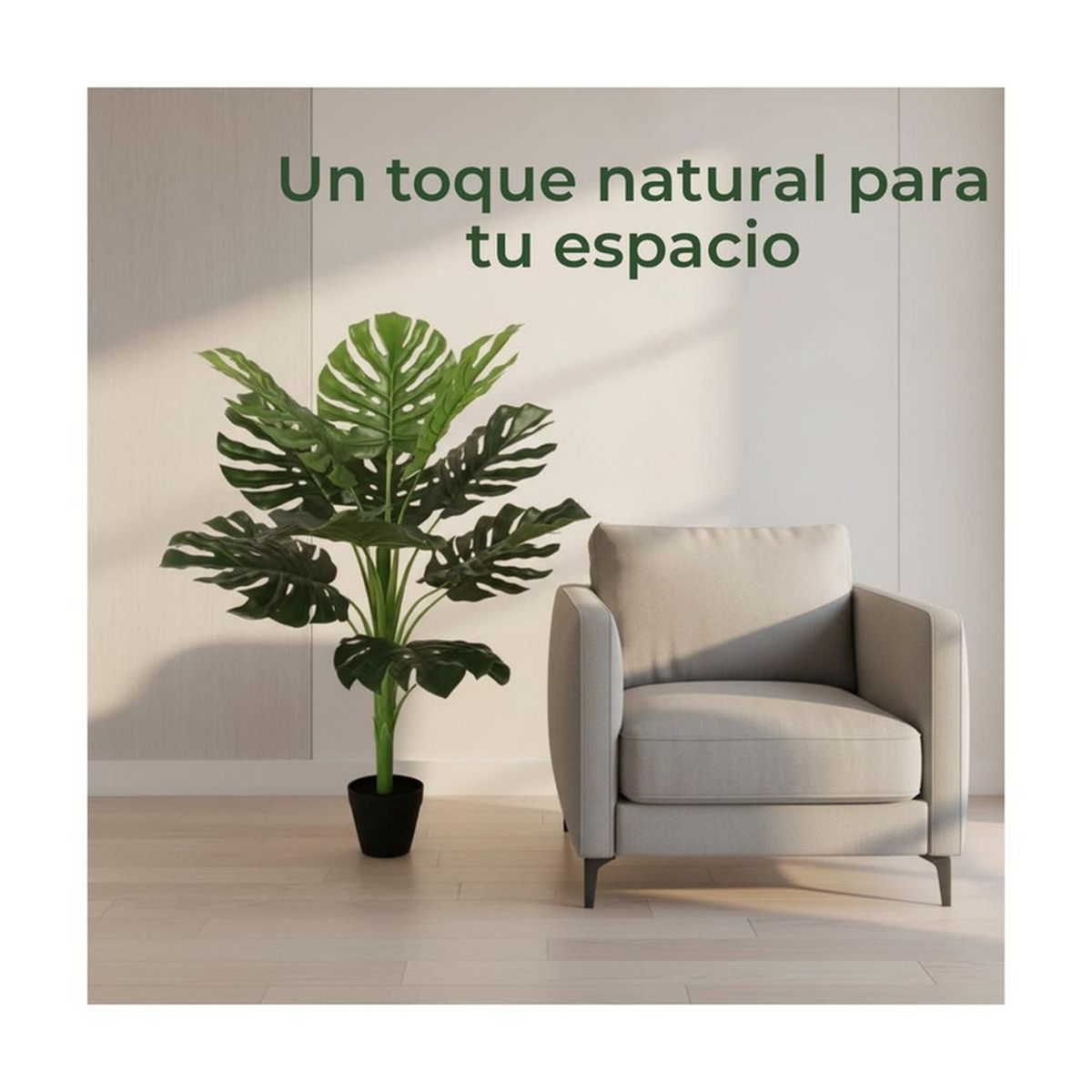 MOBII - Planta Artificial Monstera Hoja Grande 140 cm