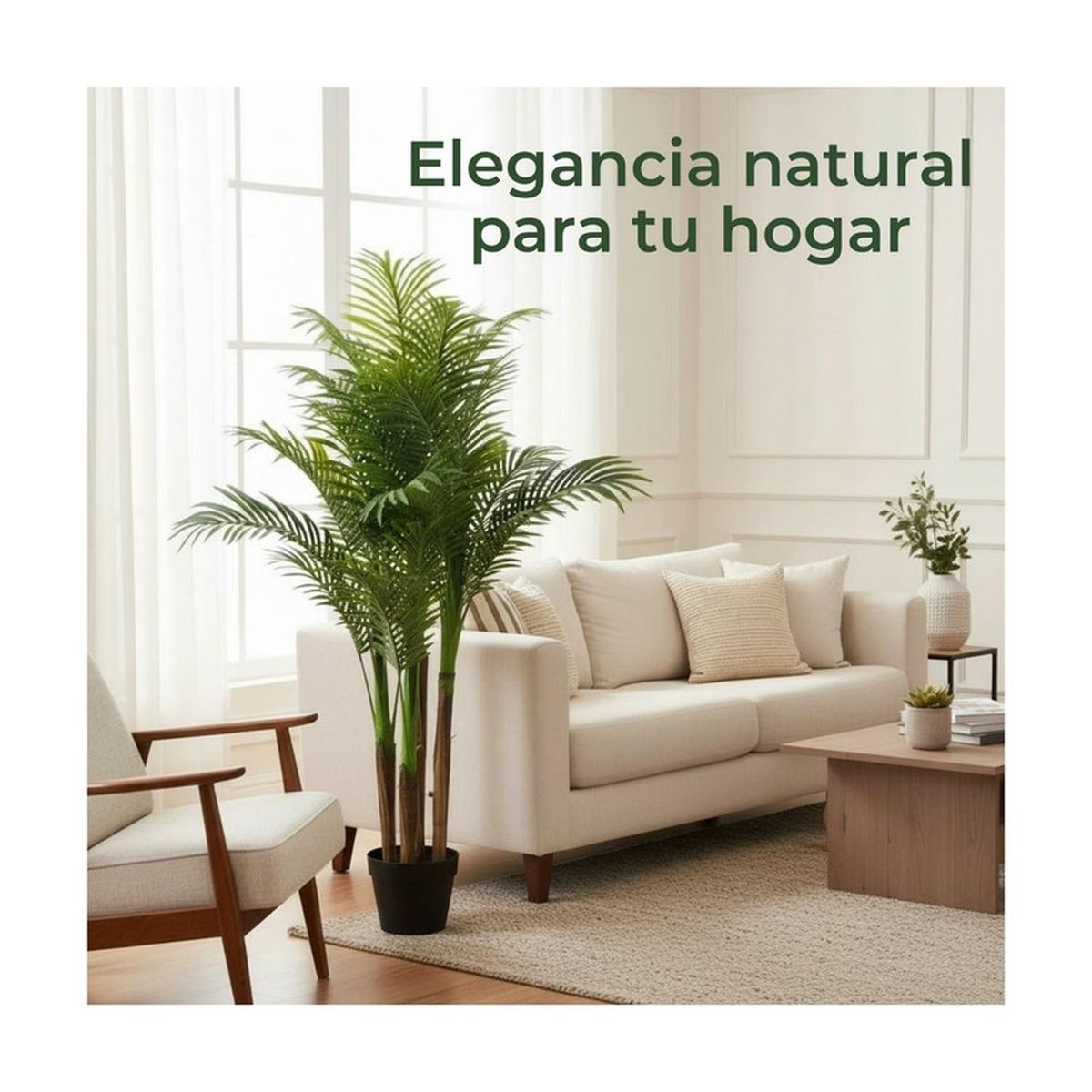 MOBII - Planta Artificial Palmera Areca Frondosa 135 cm