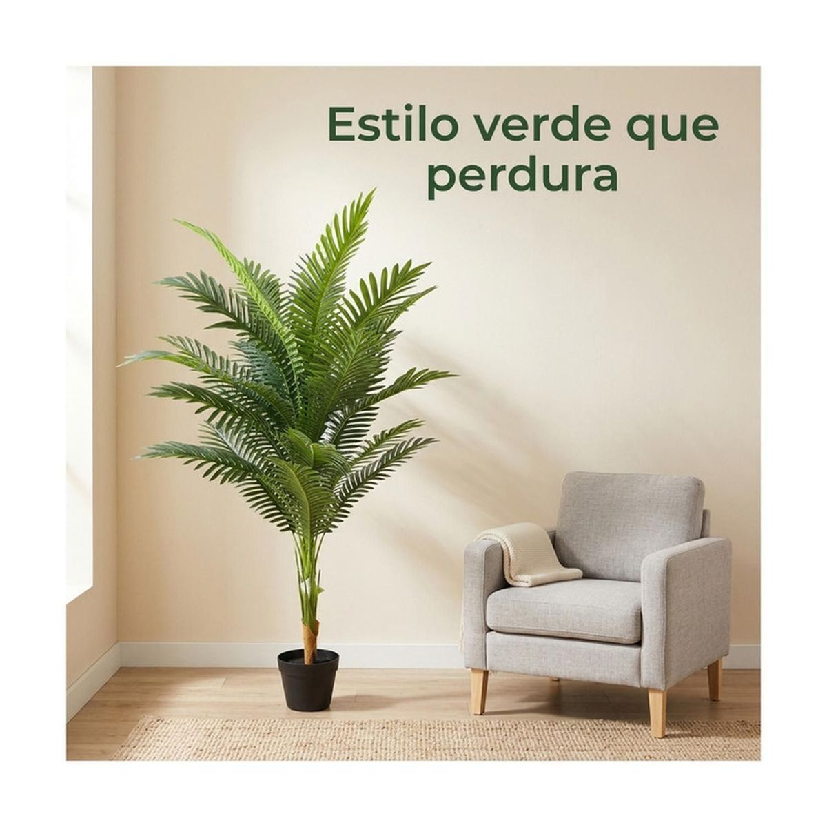 MOBII - Planta Artificial Palmera Areca Decorativa 130 cm