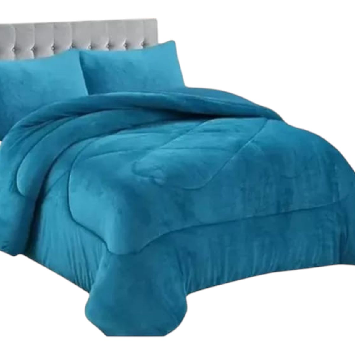 GENERICO - Cubrecama Plush Con Chiporro  De Invierno 2 Plazas Liso Unicolor