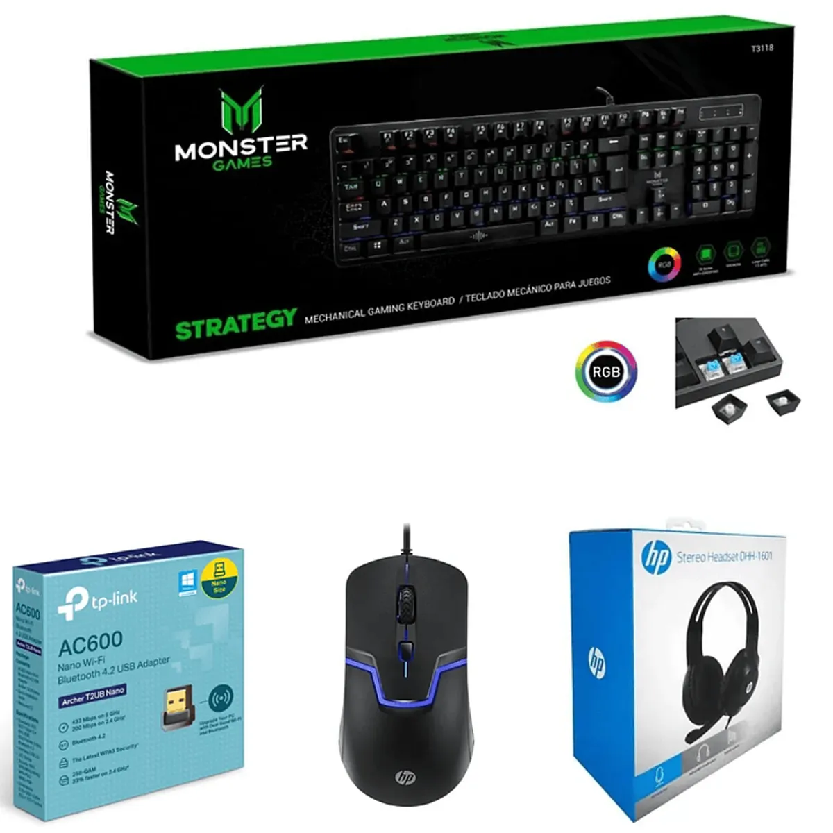 LOTENDRAS - PC Gamer Completo - Ryzen 3 3200G - 16GB RAM - 256GB SSD - Monitor 22 - WiFi