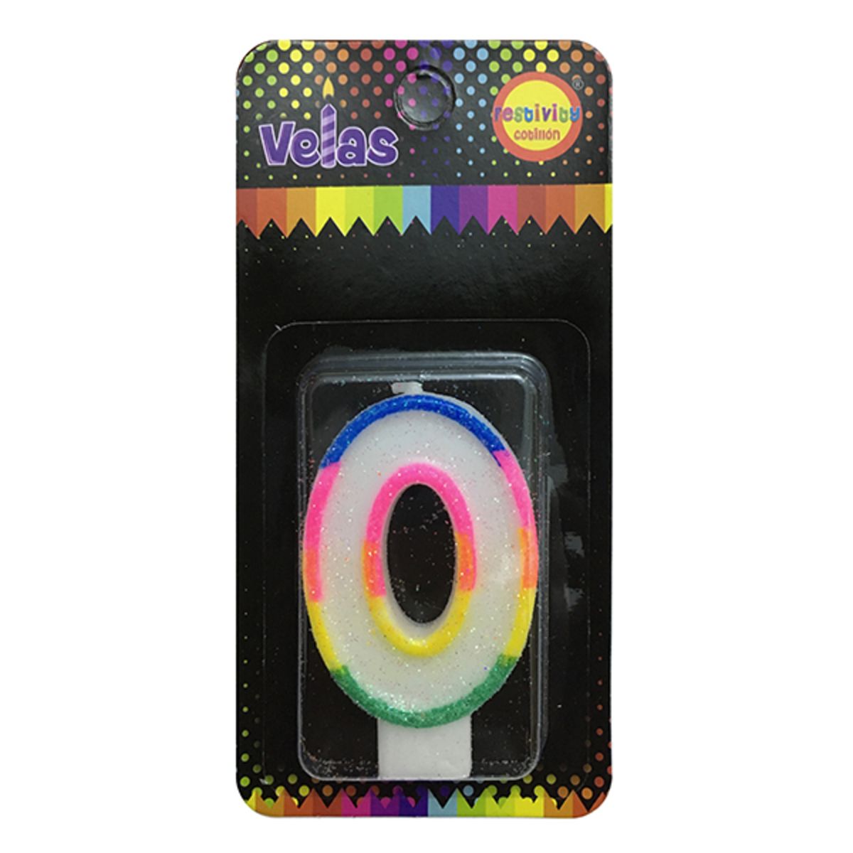 GENERICO - VELA NUMERAL GLITTER 0 X1 UNI