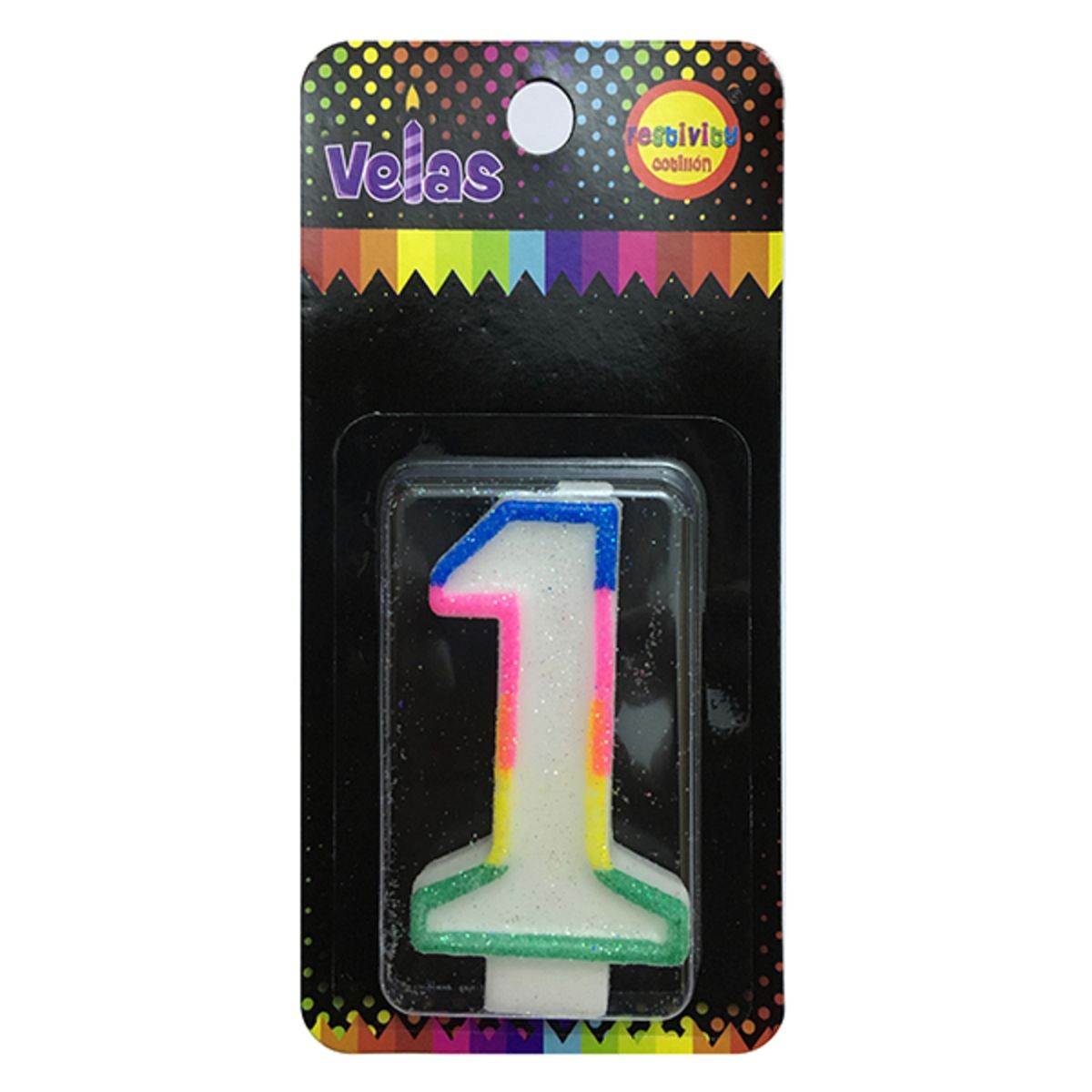 GENERICO - VELA NUMERAL GLITTER 1 X1 UNI