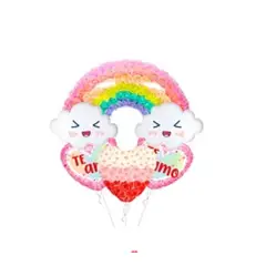 GENERICO - Set de globos metálicos arcoiris 4pcs