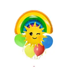 GENERICO - Set de globos metalico sol arcoiris