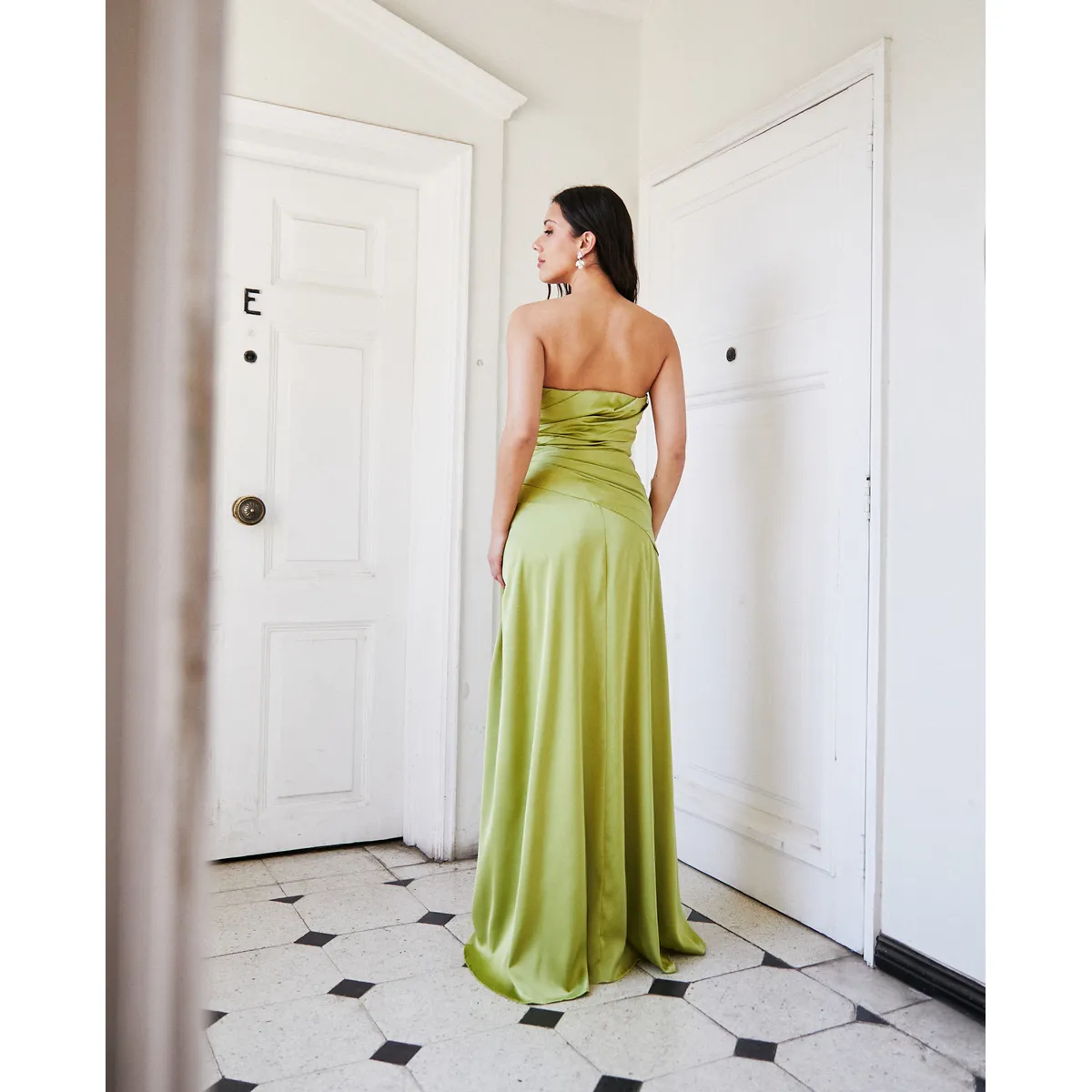 MI PLACARD - Vestido Largo de Fiesta Rafaella Verde Limón