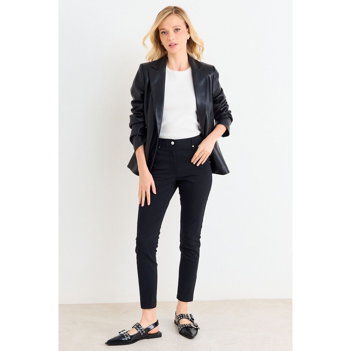 ASH - Pantalon Liso Mujer Negro Ash