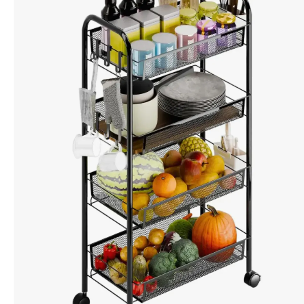 GENERICO - Carro Organizador 4 Nivele Para Cocina Con Rueda