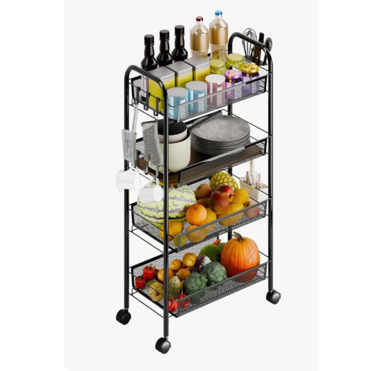 GENERICO - Carro Organizador 4 Nivele Para Cocina Con Rueda