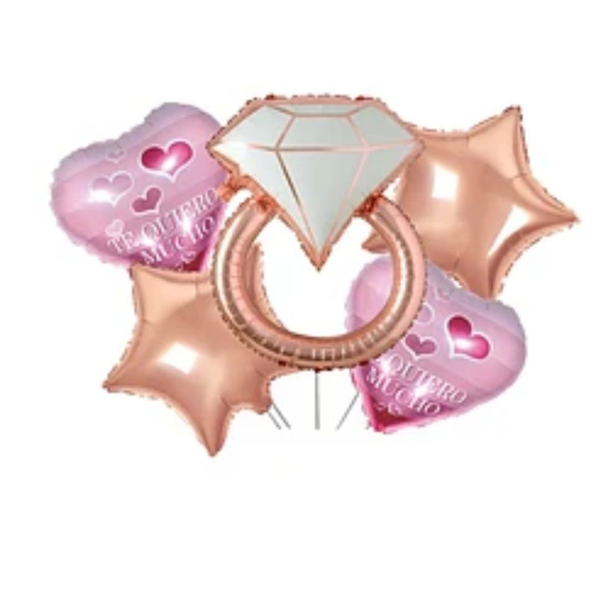 GENERICO - Set de globos anillo y estrellas 5pcs