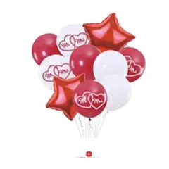 GENERICO - Set de globos de látex rojo sr. & sra 10pcs