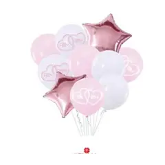 GENERICO - Set de globos de látex rosa sr.& Sra 10pcs