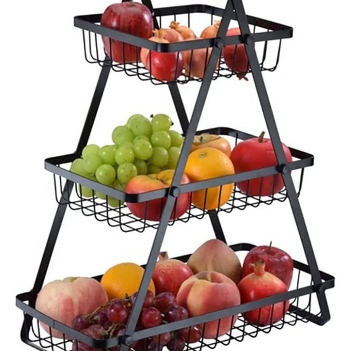 GENERICO - Frutera Cesta Organizador Multiusos 3 Niveles