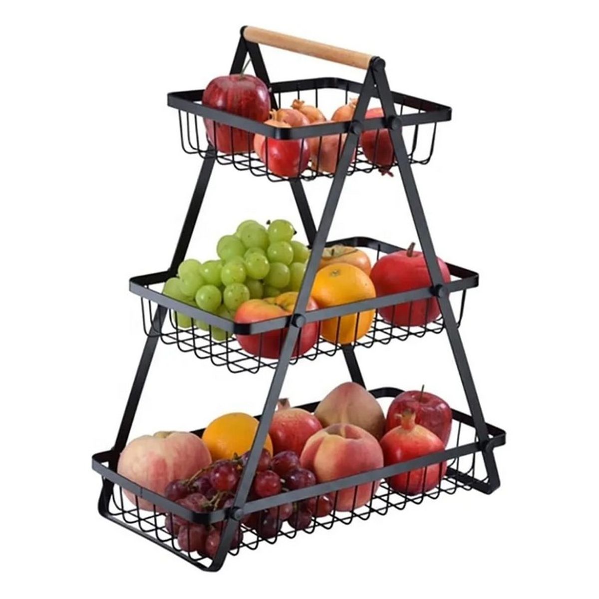 GENERICO - Frutera Cesta Organizador Multiusos 3 Niveles