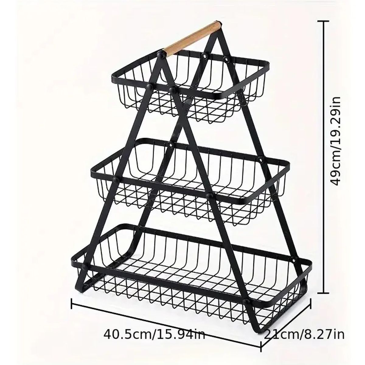 GENERICO - Frutera Cesta Organizador Multiusos 3 Niveles