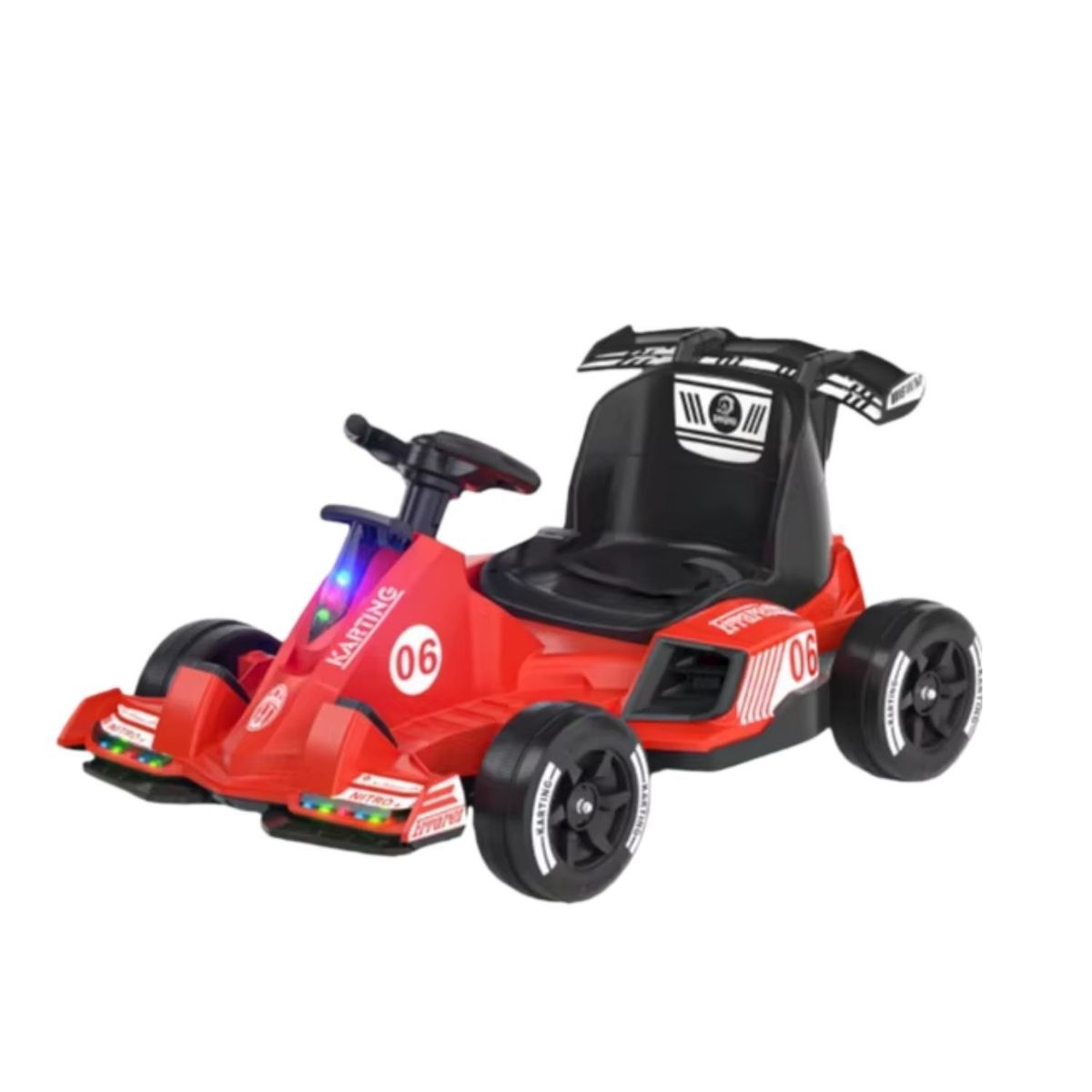 AUCKLAND OUTDOOR - Auto Eléctrico Go Kart Infantil Batería Carrera Turbo Rojo