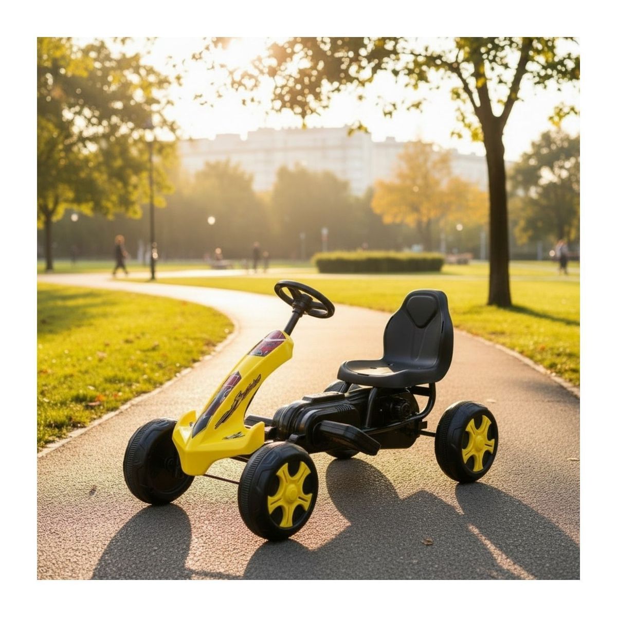 AUCKLAND OUTDOOR - Auto Eléctrico Go Kart Infantil Carrera Volt Amarillo