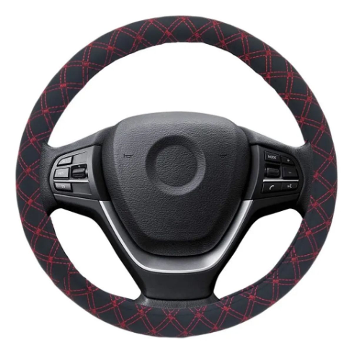 GENERICO - Funda Cubre Volante Con Costura Color Rojo 37cm