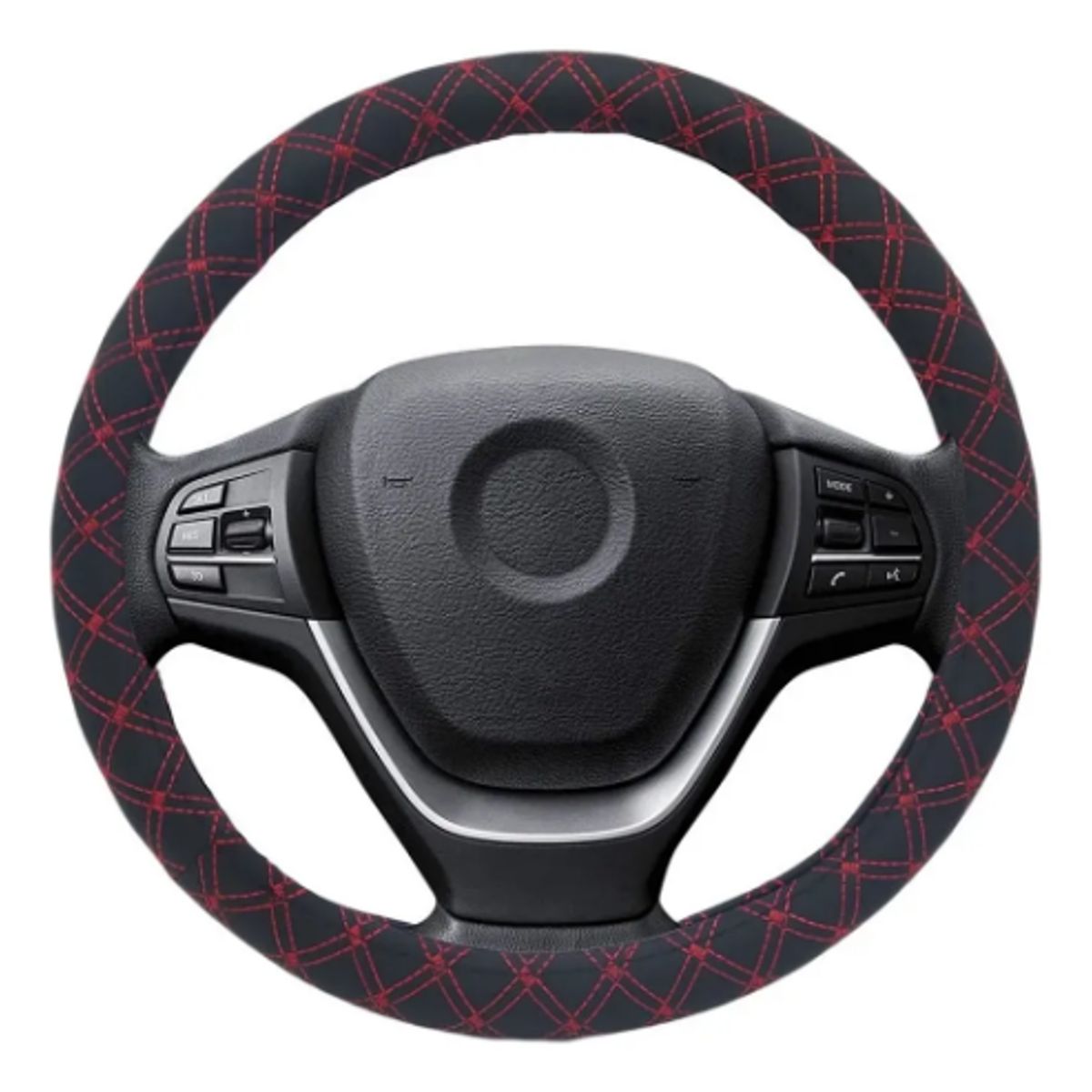 GENERICO - Funda Cubre Volante Con Costura Color Rojo 37cm