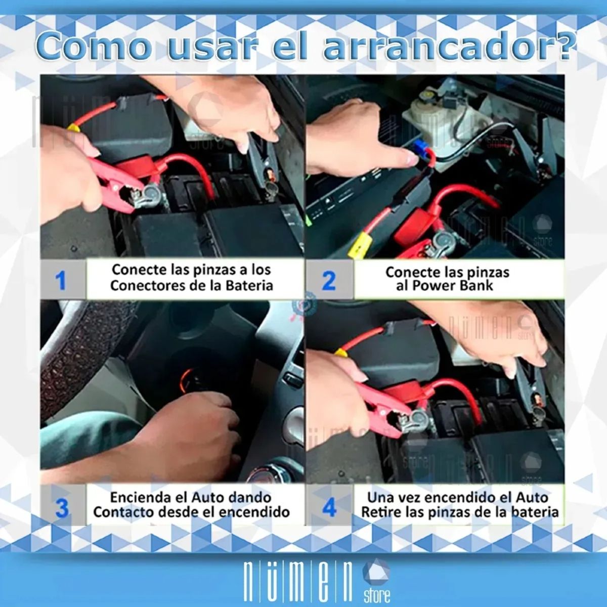 IRM - Partidor de Bateria Portatil Auto Camioneta 12v Power Bank Usb lapto telefonos linterna FIGOIMPORT