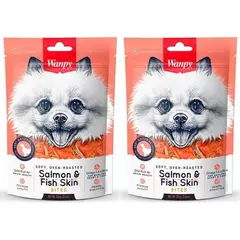 SNAK - X2 Snack Para Perros Wanpy Bocados De Salmón 100g C/u - Coral