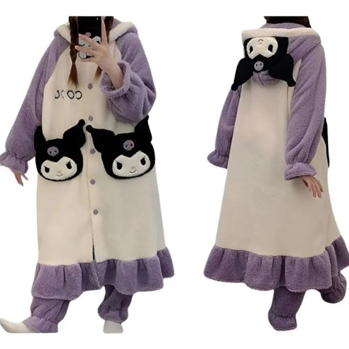 GENERICO - Bata Pijama Camisón De Polar Para Dormir Estándar