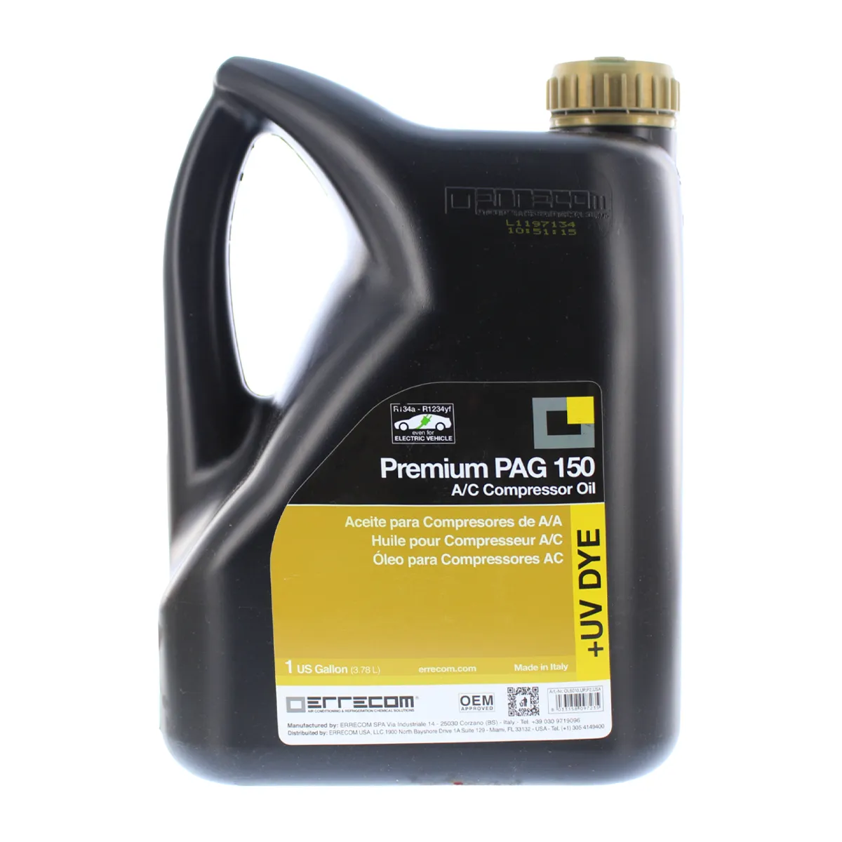 AMERICAN AIR - ACEITE PAG 150 + DETECTOR DE FUGAS UV 1GL ERRECOM