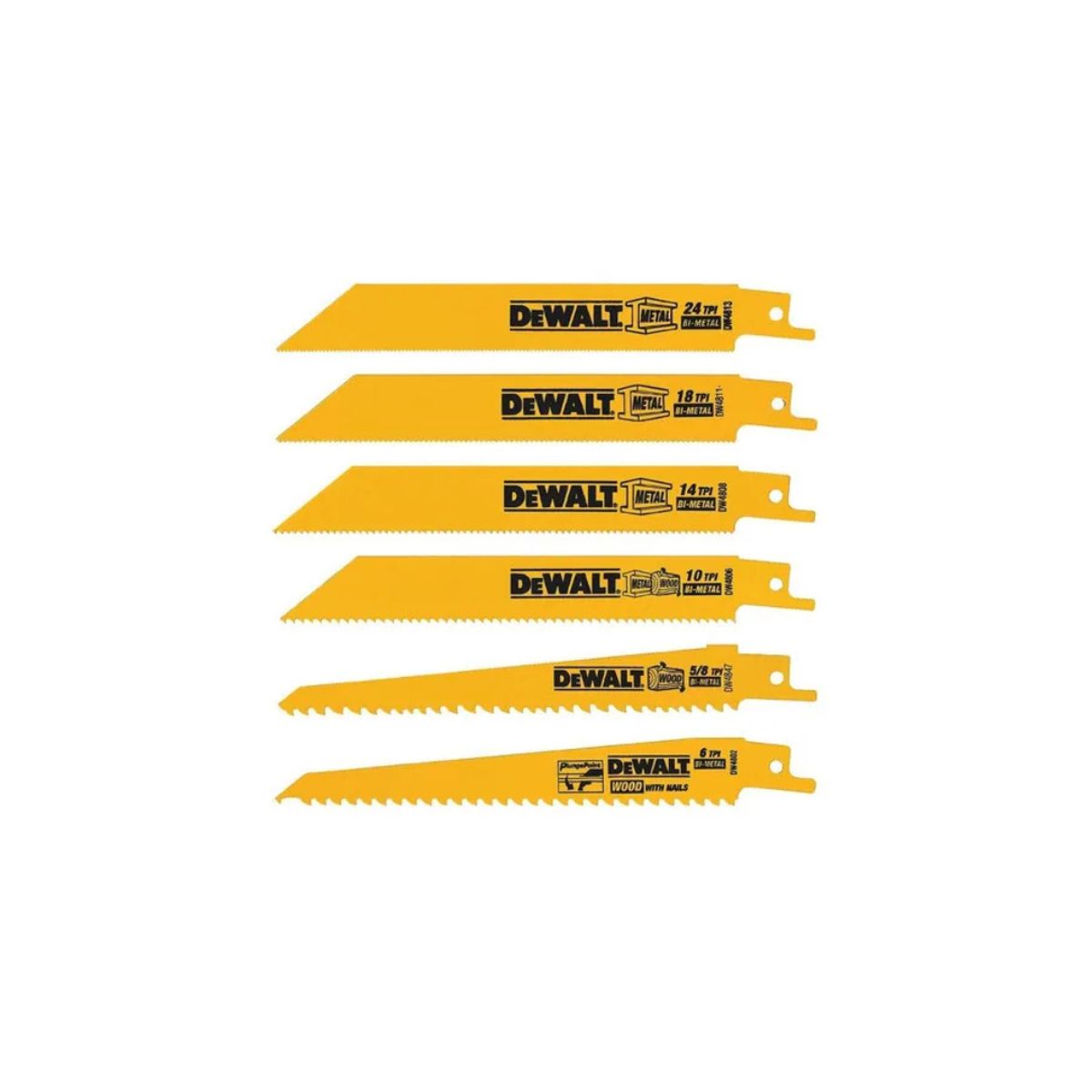 DEWALT - Juego De 6 Seguetas De Sierra Sable Dw4856 Dewalt