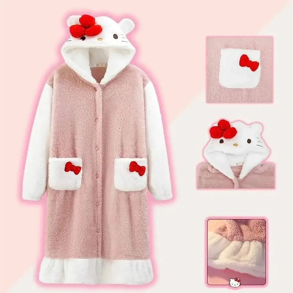 GENERICO - Bata Pijama Camisón De Polar Para Dormir Estándar