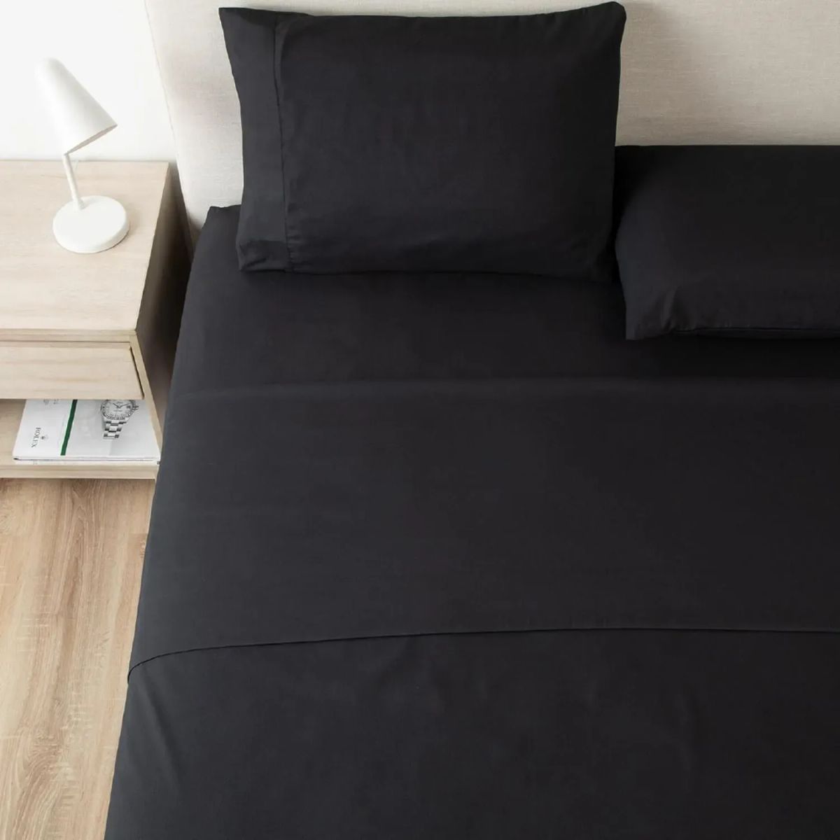 CASATUA - Sabanas 2 Plazas Hotel Casatua Ultra Suave + Fundas - Negro - 2 Plazas