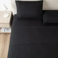 CASATUA - Sabanas 2 Plazas Hotel Ultra Suave + Fundas - Negro - 2 Plazas