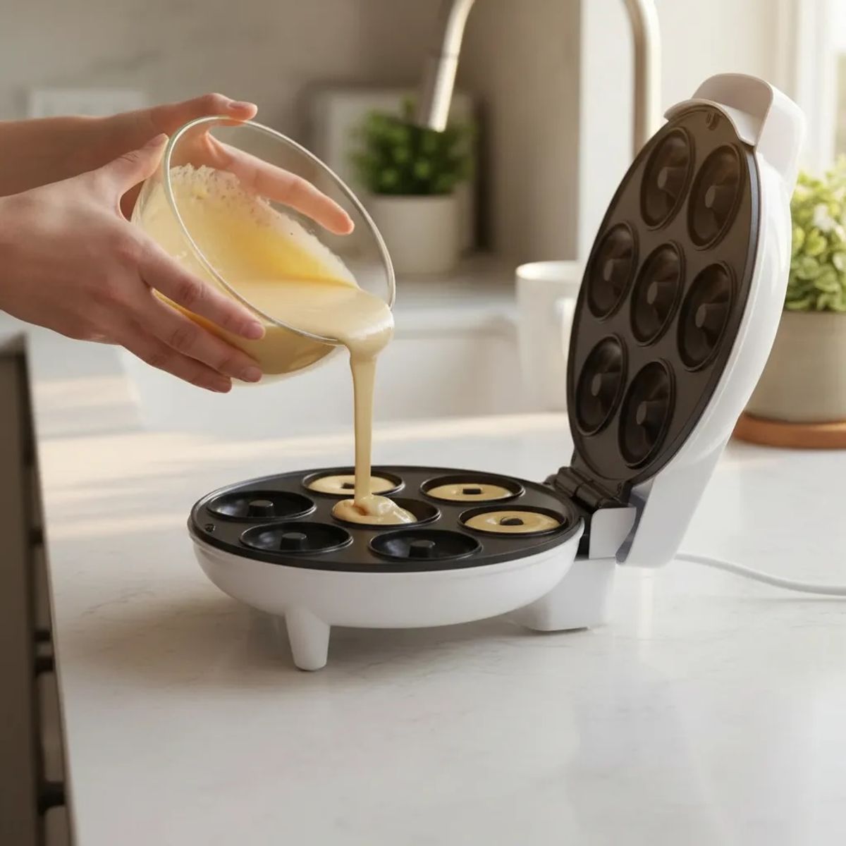 GENERICO - Maquina Para Mini Donas 7 Rosquilla Antiadherente