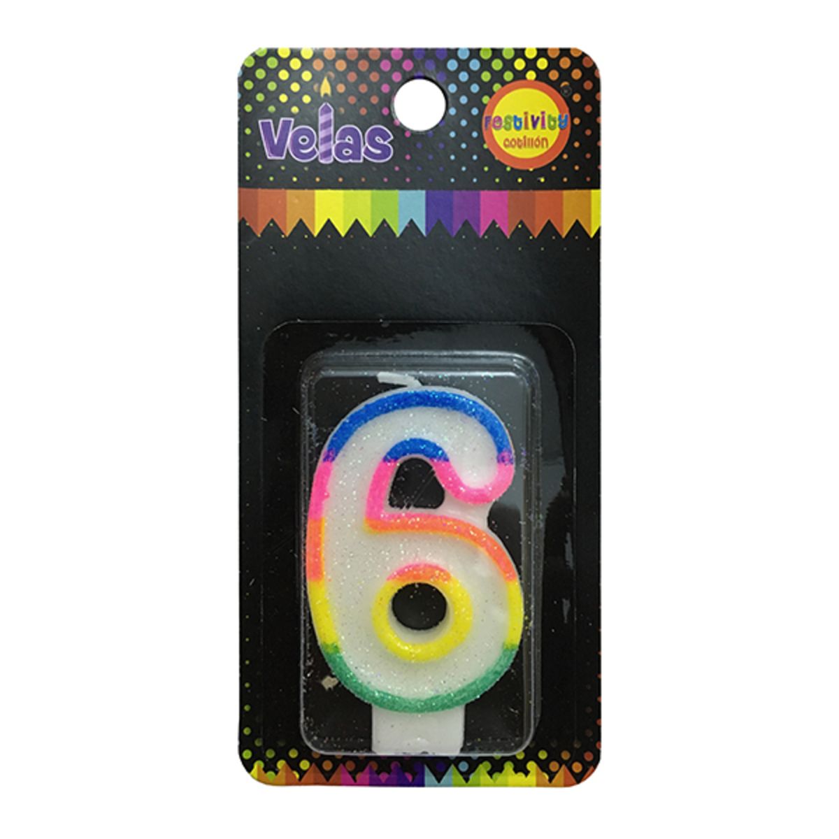 GENERICO - VELA NUMERAL GLITTER 6 X1 UNI