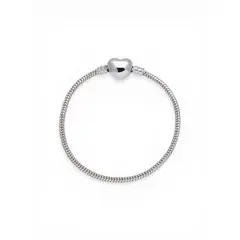 GENERICO - Pulsera Dorada tipo Snake con broche de corazón enchapada en Oro 18k