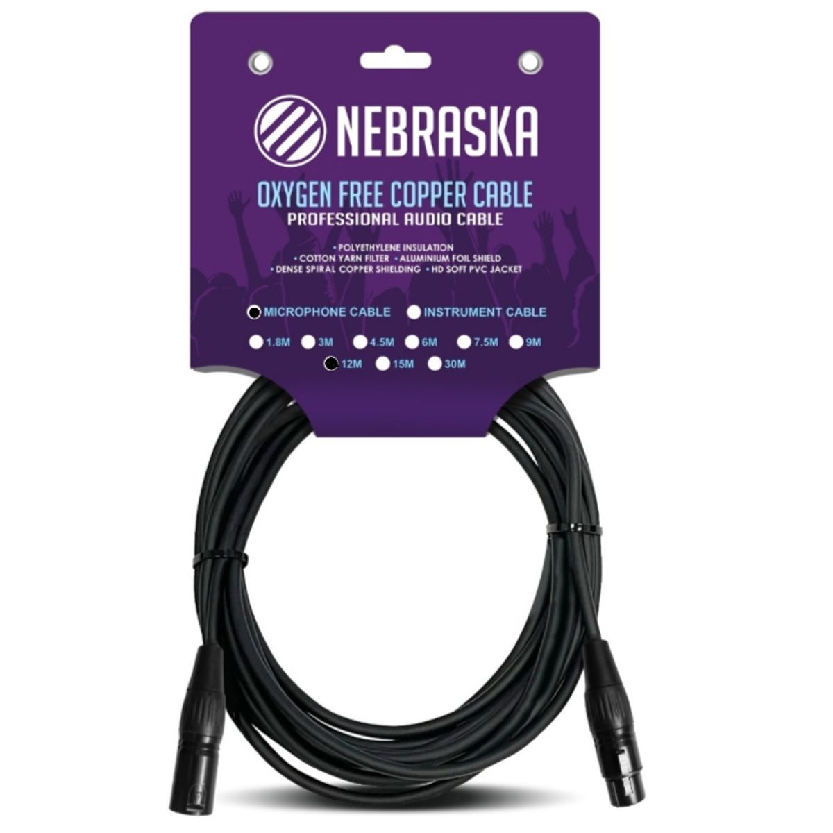 GENERICO - Cable De Microfono de 12 Metros Nebraska MXF 12