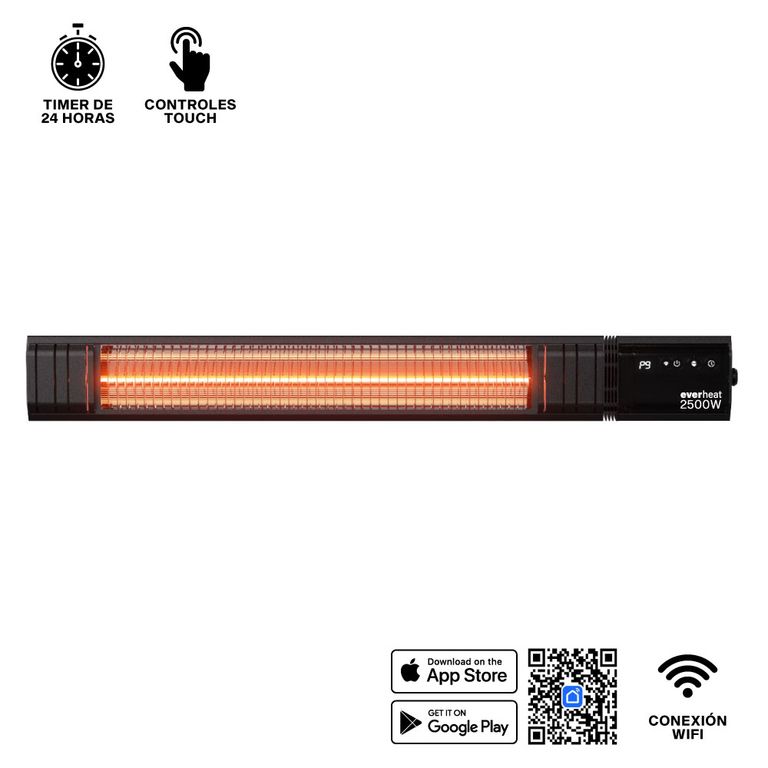 Calefactor de Pared Patio WiFi 2500W con Cadena Kiosclub