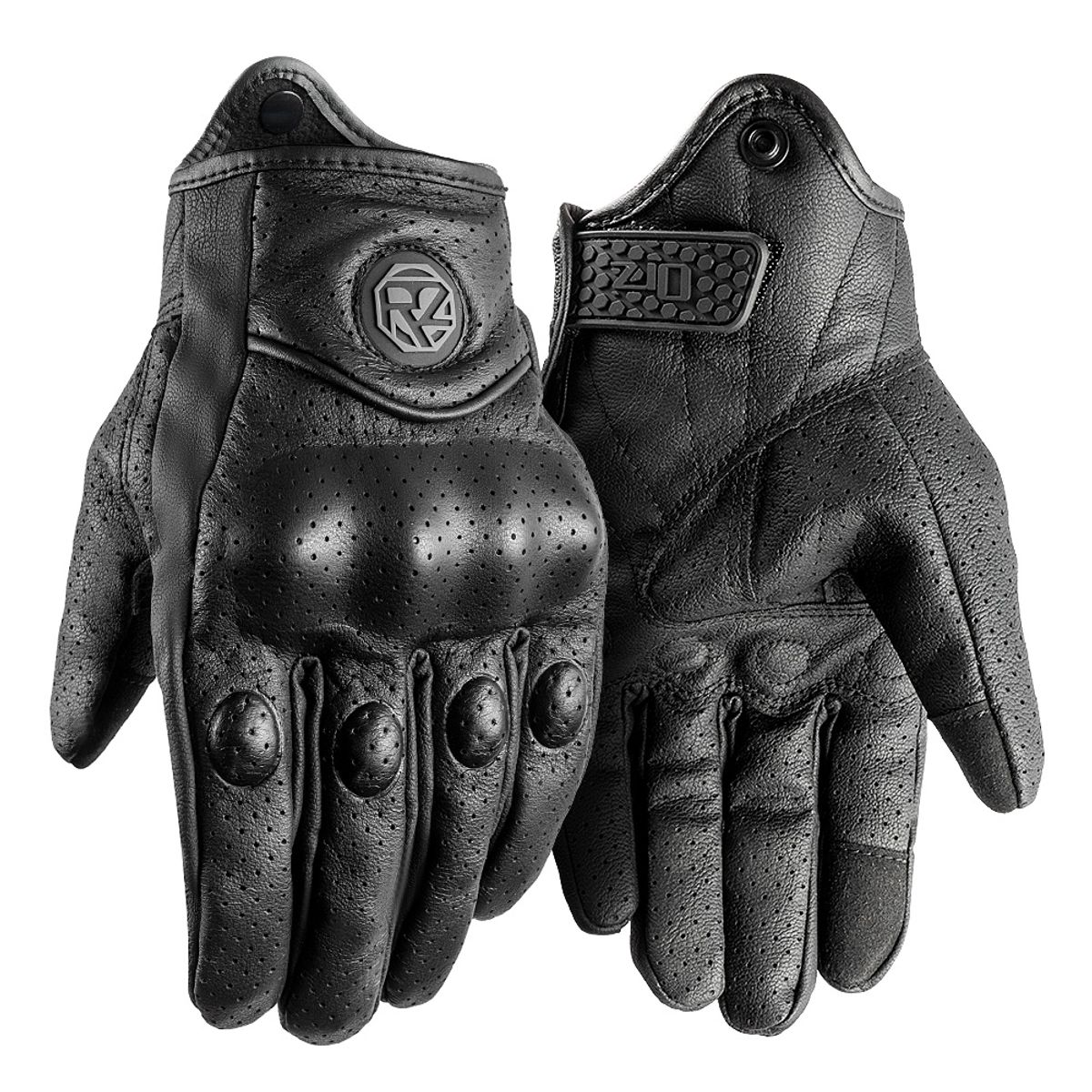 GENERICO - Guantes de Moto Cuero Perforado Touch SOYRUTA TALLA M