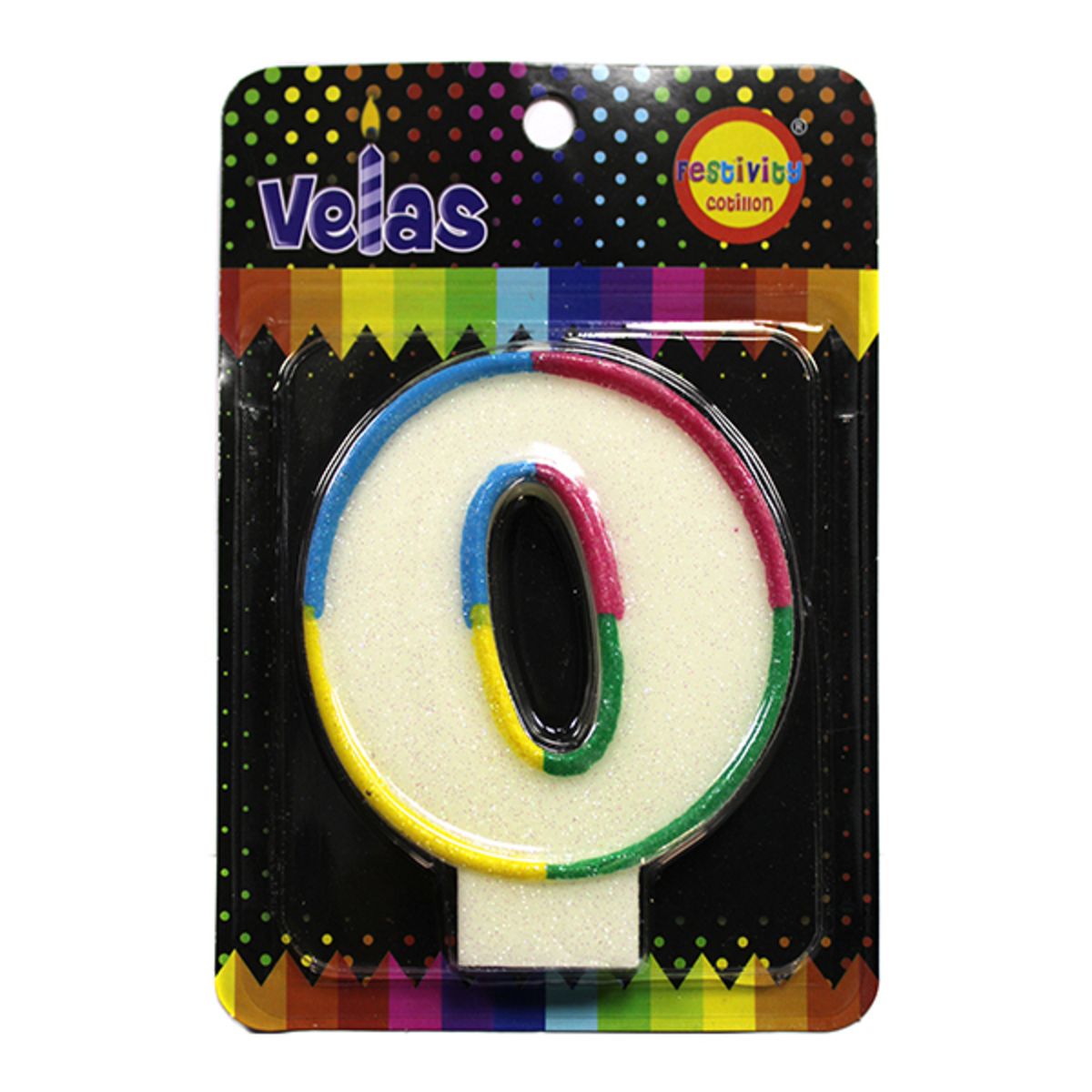GENERICO - VELA NUMERAL GLITTER GIGANTE N? 0 X1 UNI