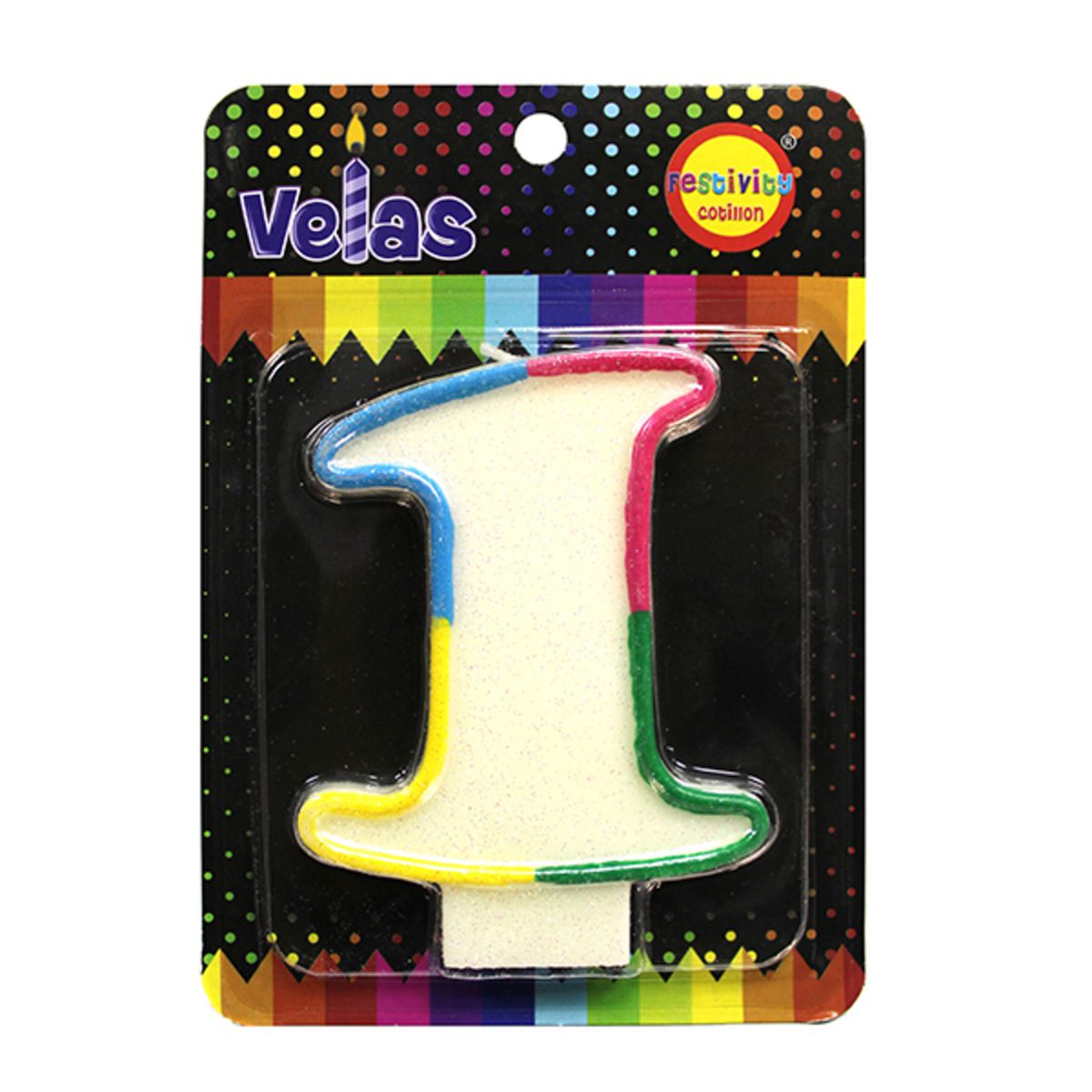 GENERICO - VELA NUMERAL GLITTER GIGANTE N? 1 X1 UNI