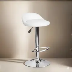 GENERICO - Taburete Silla Piso de Bar Color Blanco de 80cm Acabado de la estructura Cromado