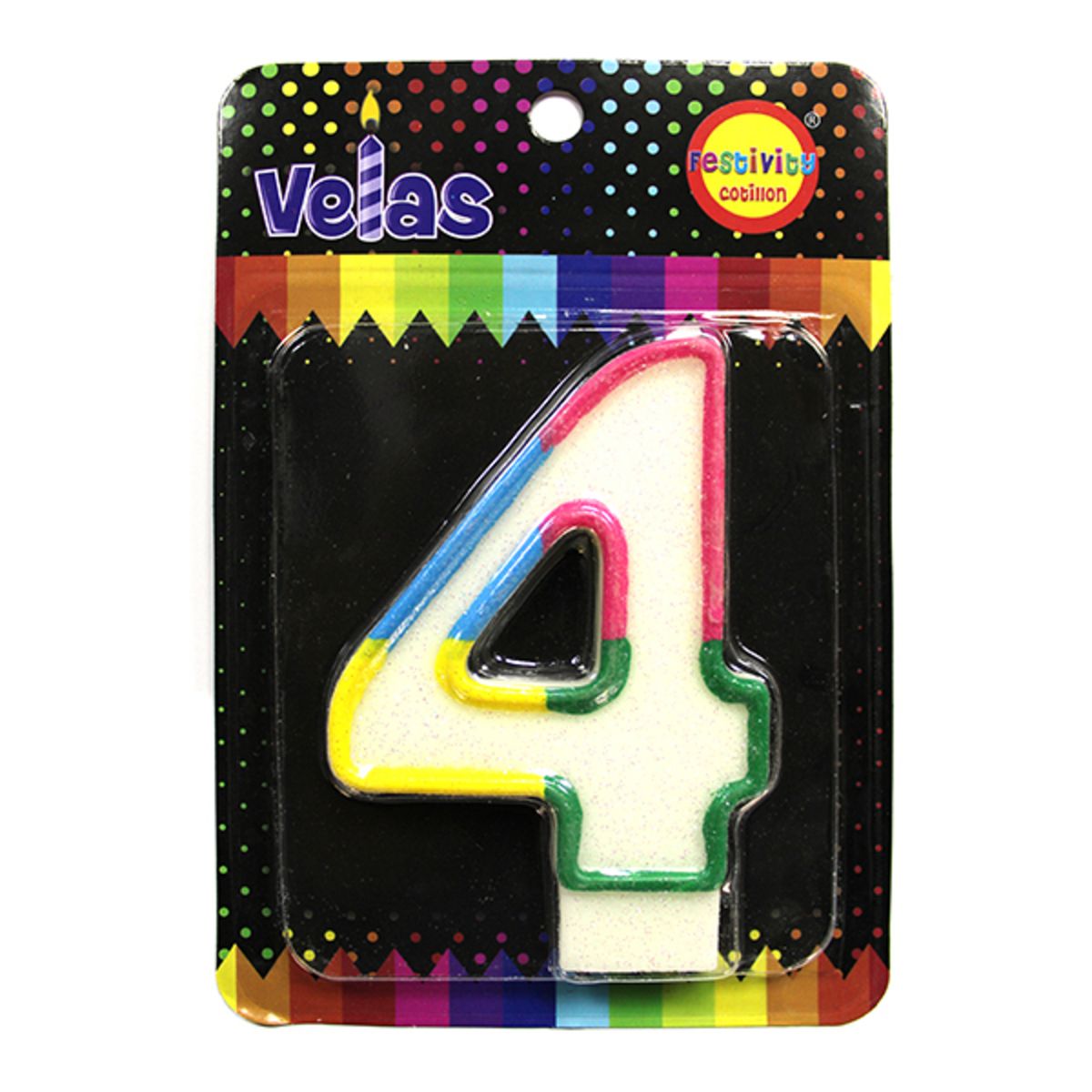 GENERICO - VELA NUMERAL GLITTER GIGANTE N? 4 X1 UNI