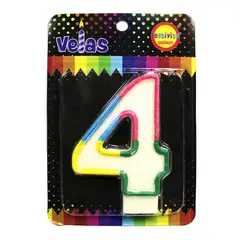 GENERICO - VELA NUMERAL GLITTER GIGANTE N? 4 X1 UNI