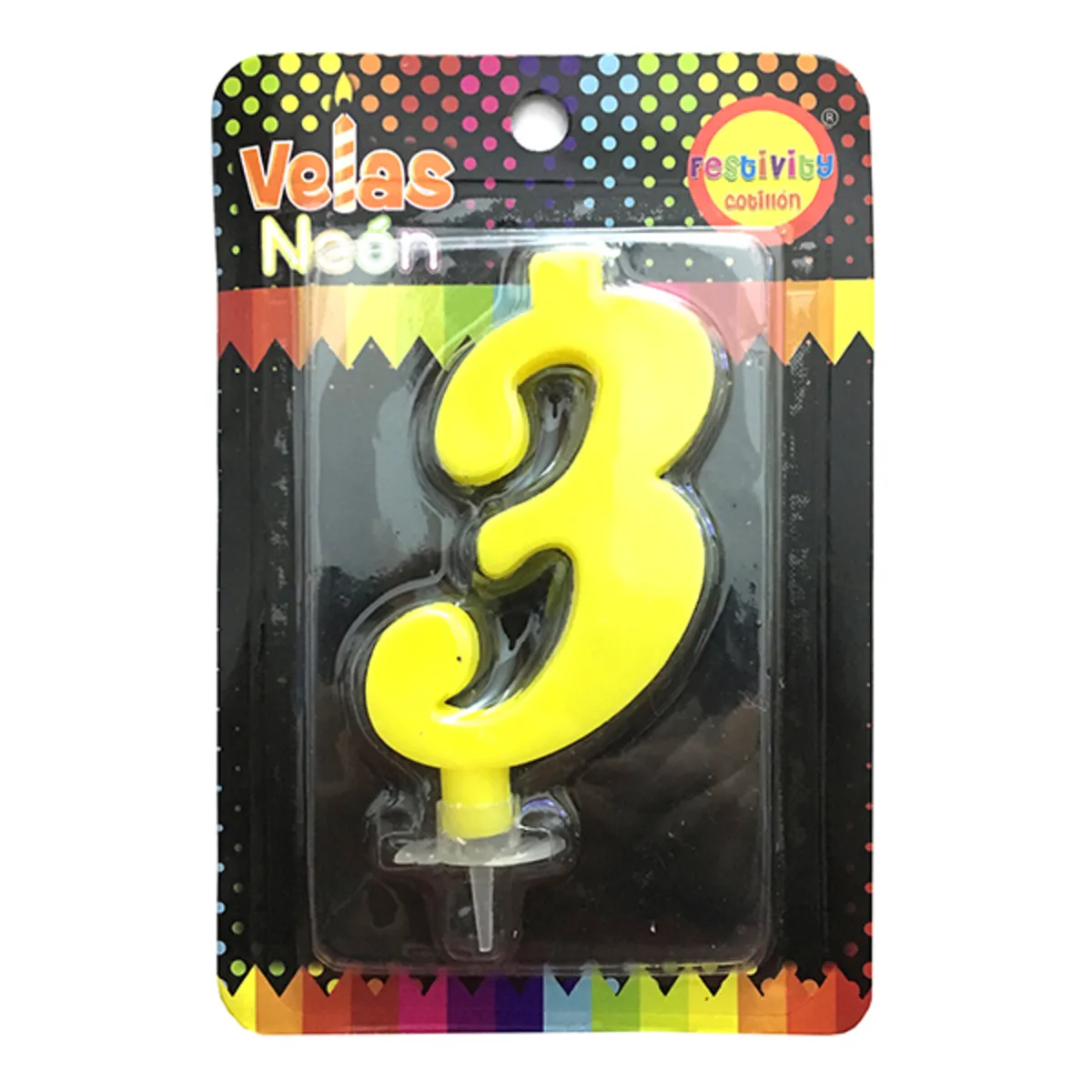 GENERICO - VELA NUMERAL NEON GIGANTE N? 3 X1 UNI