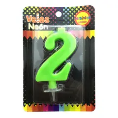 GENERICO - VELA NUMERAL NEON GIGANTE N? 2 X1 UNI